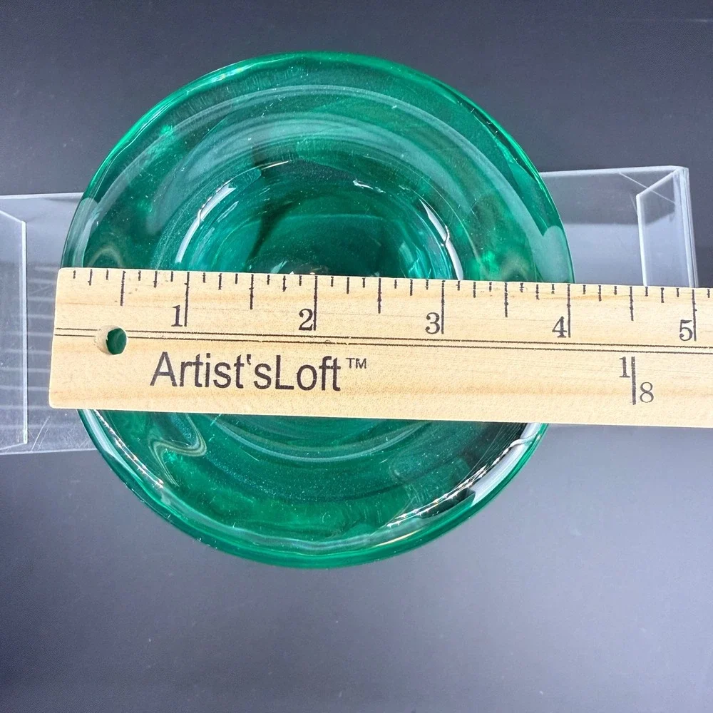 Kosta Boda Atoll Green Glass Votive Candle Bowl Anna Ehrner‎ Signed with Box